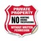 Signmission Private Property Shield Sign No Hunting, 4 inch X 4 inch, Vinyl Decal, 2PK SHI-D-2PACK-4-450 - alternate 1