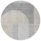 Homeroots 8' Silver Gray And Beige Round Geometric Washable Indoor Outdoor Area Rug 582730 - alternate 3