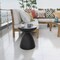 Leisuremod Dune 17 in Round Fiberstone Side Table, Pedestal Base, Weatherproof, Fully Assembled DST17BL - alternate 5