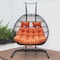 Leisuremod Wicker 2 Person Double Folding Hanging Egg Swing Chair Orange Cushions ESCF52OR - alternate 4