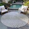 Homeroots 8' Taupe Green And Ivory Round Abstract Washable Indoor Outdoor Area Rug 603109 - alternate 7