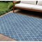 Homeroots 10' X 14' Denim Blue And Ivory Geometric Washable Indoor Outdoor Area Rug 596098 - alternate 1