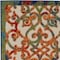 Homeroots 6' Ivory Blue Orange And Green Trellis Indoor Outdoor Runner Rug 546794 - alternate 6