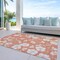 Homeroots 5' X 8' Coral Ivory And Gray Floral Washable Indoor Outdoor Area Rug 599875 - alternate 5
