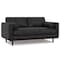 Homeroots 72" Black Leather Sofa With Brown Legs 640974 - alternate 4