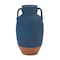 Homeroots 11" Blue And Terra Cotta Ceramic Urn Vase 632621 - alternate 1