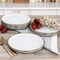 Elama Arthur 6 Piece Stoneware Salad Plate Set in Matte White with Gold Rim ELM-ARTHUR6S - alternate 4
