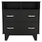 Homeroots 32" Black Manufactured Wood Two Drawer Dresser 477814 - alternate 1
