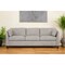 Homeroots 81" Light Gray Leather Sofa With Black Legs 491288 - alternate 5