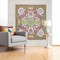 Homeroots 88" X 84" Green Red And White Floral Cotton Hanging Tapestry 397431 - alternate 5