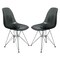 Leisuremod Cresco Plastic Dining Side Chair, Transparent Black, 2PK CR19TBL2 - alternate 1