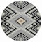 Homeroots 8' Black Gray And Ivory Round Tribal Washable Indoor Outdoor Area Rug 598096 - alternate 5