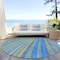 Homeroots 8' Denim Blue Sky Blue And Gold Round Striped Washable Indoor Outdoor Area Rug 614973 - alternate 6