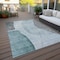 Homeroots 9' X 12' Teal Blue Aqua And Gray Abstract Washable Indoor Outdoor Area Rug 582036 - alternate 5