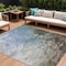 Homeroots 8' X 10' Denim Blue Taupe And Ivory Abstract Washable Indoor Outdoor Area Rug 617350 - alternate 1