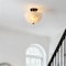 Jonathan Y Celine 11.88" 2-Light Modern Contemporary Alabaster/Iron Inverted Dome LED Semi Flush Mount, White Ma JYL1205B - alternate 7