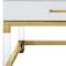 Homeroots 47" White Gold And Clear Wood Acrylic And Steel Coffee Table 543857 - alternate 7