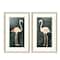 Homeroots Set Of Two Forest Flamingo Gold Framed Wall Art, 2PK 653067 - alternate 1