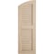 Ekena Millwork Timberthane Hand Hewn 2 Equal Louver w/Elliptical Top Faux Wood Shutters, 18W x 76H, 70 Low Side, PR SHULVL18X76HHPR - alternate 5