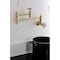 Kingston Brass Wall Mount Pot Filler Faucet with Knurled Handle, Brushed Brass KS3107RKZ - alternate 4