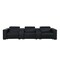 Homeroots 136" Black Top Grain Leather Reclining USB Sofa And Storage 720313 - alternate 5