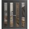 Sartodoors Sliding Closet Double Bi-fold Doors, Lucia 2266 Matte Black with Clear Glass and Aluminum Strips,  LUCIA2266DBF-BLK-96 x 96 (4* 24x96) - alternate 1
