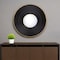 Homeroots 32" Black And Gold Round Wood And Metal Framed Accent Mirror 485111 - alternate 3