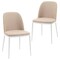Leisuremod Tule Dining Chair with Velvet Seat & White Steel Frame, Natural Wood/Brown, 2PK TWCNW18BR2 - alternate 1