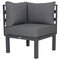 Leisuremod Chelsea 7-Piece Patio Sectional And Fire Pit Table Black Aluminum With Cushions, Black CSFBL-7BL - alternate 5