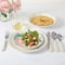 Martha Stewart Peony 12 Piece Round Fine Ceramic Dinnerware Set in White and Pink 130159.12 - alternate 4