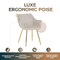 Leisuremod Markley Modern Leather Dining Arm Chair With Gold Metal Legs Light Grey, 4PK ECG26LGR4 - alternate 6