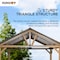 Sunjoy 13 ft. x 15 ft. Cedar Framed Gazebo with Brown Steel Gable Roof Hard Top A102008100 - alternate 4
