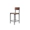 Homeroots Set of Two 25" Brown and Black Solid Wood and Metal Counter Height Bar Chairs, 2PK 555114 - alternate 3