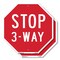 Signmission Stop 3-way, 10 inch X 10 inch, Aluminum Metal Signs, 2PK OC-A-2PACK-10-14 - alternate 1