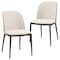 Leisuremod Tule Dining Side Chair with Velvet Seat and Steel Frame, Walnut/Beige, 2PK TCWN18BG2 - alternate 1