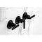 Kingston Brass Triple-Handle Tub and Shower Faucet with Knurled Handle, Matte Black KBX8130KNL - alternate 4