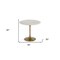Homeroots 35" White And Gold Rounded Marble And Metal Dining Table 487361 - alternate 5
