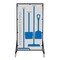 5S Supplies 5S Housekeeping Shadow Board Broom Station Version 10 - Gray Board / Blue Shadows  With Broom HSB-V10-GRAY/BLUE-KIT - alternate 1