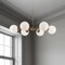 Homeroots Gold Sputnik Six Light Frosted Metal Dimmable Chandelier With White Shades 611341 - alternate 1