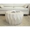 Homeroots 32" Off White Solid Wood Round Block Coffee Table 579997 - alternate 5