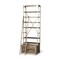 Homeroots 32" Light Brown And Nickel Metal and Solid Wood Six Tier Library Bookcase with Two Drawers 611032 - alternate 1