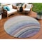 Homeroots 8' Beige Purple And Ivory Round Abstract Washable Indoor Outdoor Area Rug 577285 - alternate 1
