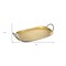 Homeroots 20in Gold Rectangular Stainless Steel Serving Tray With Handles 517540 - alternate 3