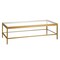 Homeroots 54" Clear And Gold Glass And Steel Coffee Table With Shelf 521979 - alternate 6