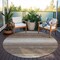 Homeroots 8' Brown And Beige Round Abstract Washable Indoor Outdoor Area Rug 599936 - alternate 4