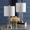 Jonathan Y Abner 21" Glass Modern Contemporary USB Charging LED Table Lamp, Brass Gold, 2PK JYL8500B-SET2 - alternate 8
