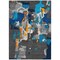 Homeroots 5' X 8' Charcoal Copper And Teal Blue Abstract Washable Indoor Outdoor Area Rug 599545 - alternate 5
