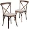Flash Furniture HERCULES Series Early American Cross Back Chair with Cushion, PK2 2-XU-X-EA-NTC-GG - alternate 15
