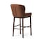 Homeroots 31" Brown Fabric and Solid Wood Bar Height Bar Chair 632483 - alternate 4