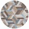 Homeroots 8' Brown Round Geometric Washable Indoor Outdoor Area Rug 608042 - alternate 4